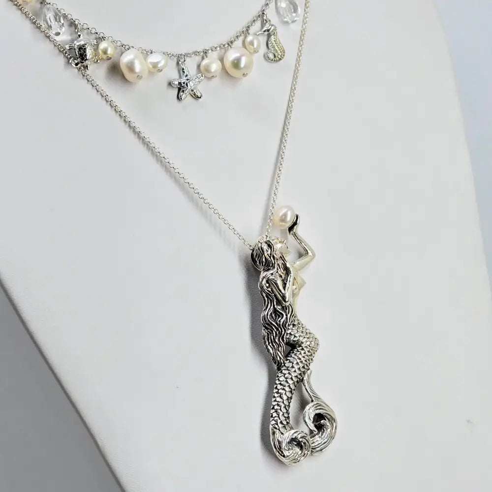 ?MErmaid’s Gift’ Pendant Necklace - Pearl Sterling