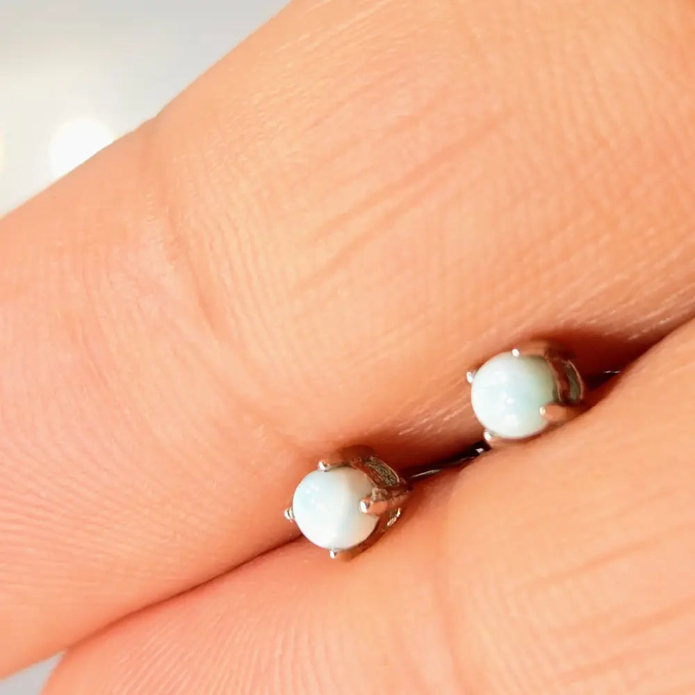?MIcro Ocean’ 1/8’’ Stud Earring - Larimar Sterling - Earrings