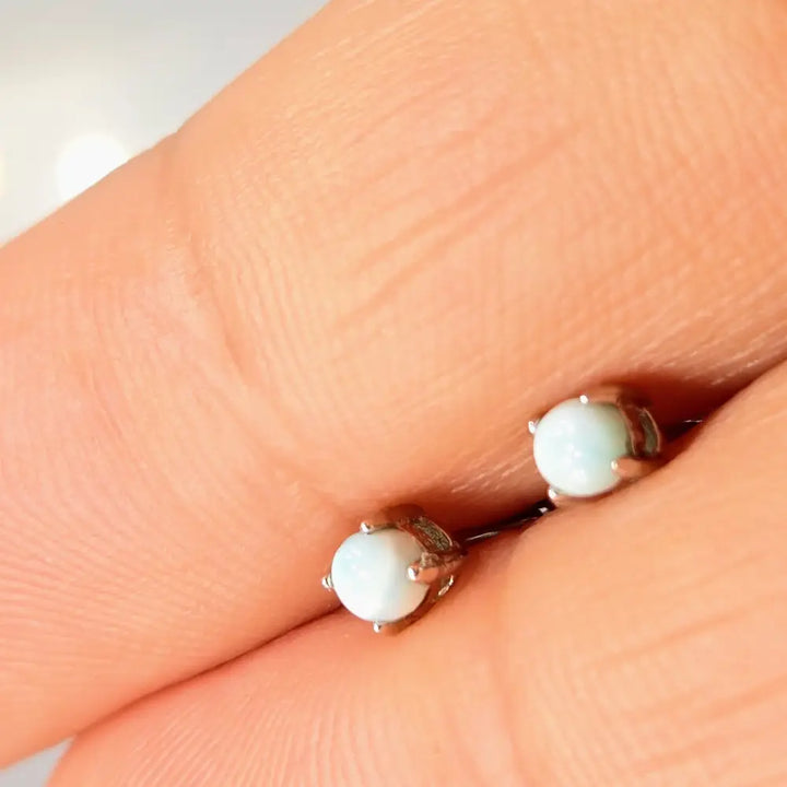 ?MIcro Ocean’ 1/8’’ Stud Earring - Larimar Sterling - Earrings