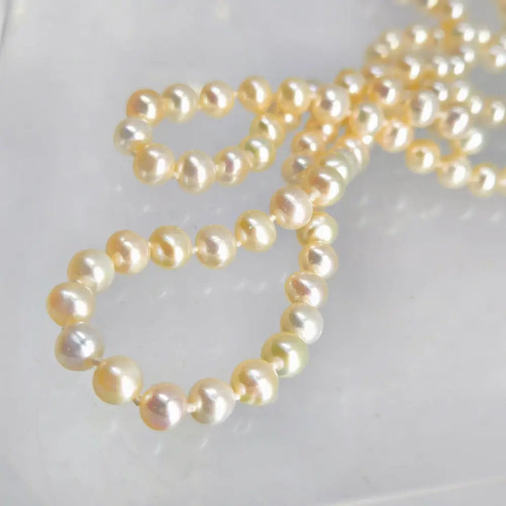 ?MIlk Man Rings Again’ 36’’ Necklace - Pearls Sterling Clasp & Extender