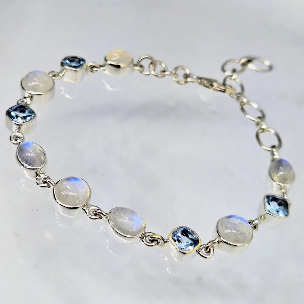 ?MOonie-eyed Baby!’ 6.25’’ - 8’’ Bracelet - Moonstone Topaz Sterling