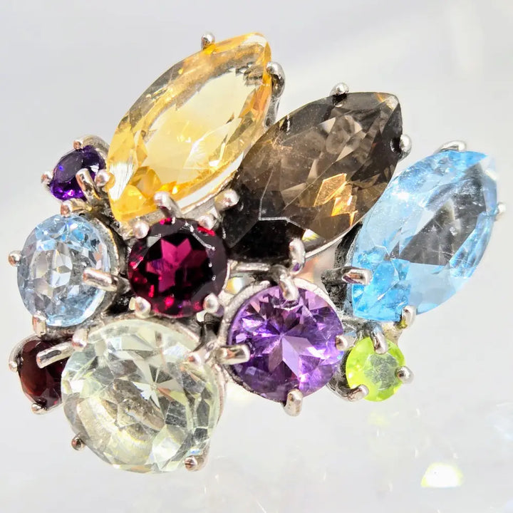 ?MRs. Roper’s Other Mumu’ Sz 7 Ring - Amethyst. Topaz Garnet Smoky Quartz Citrine Peridot Prasiolite Anti-tarnish