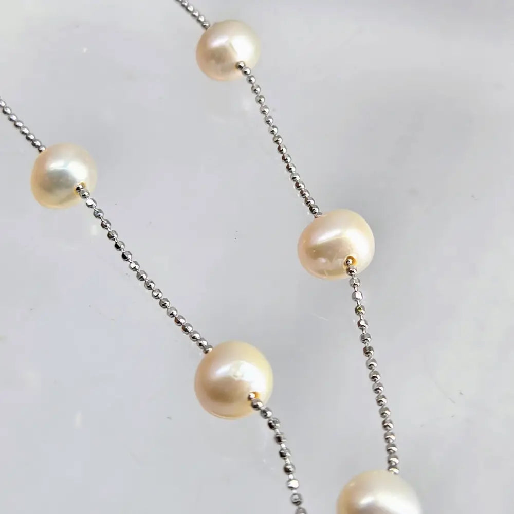 ?MY Cup Runneth Over’ 18’’ Necklace - Pearls Anti-tarnish Sterling
