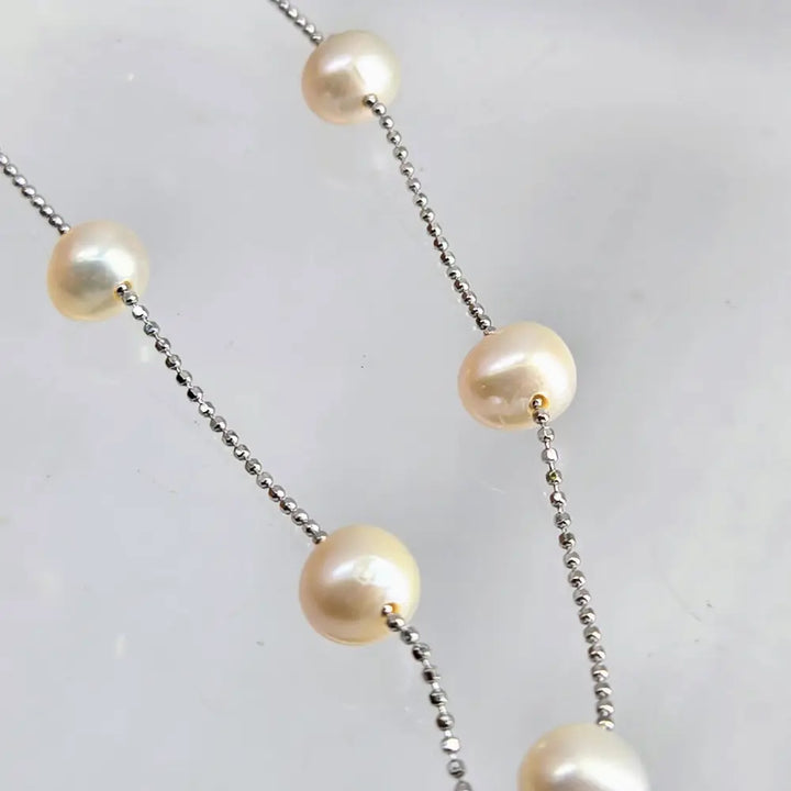 ?MY Cup Runneth Over’ 18’’ Necklace - Pearls Anti-tarnish Sterling