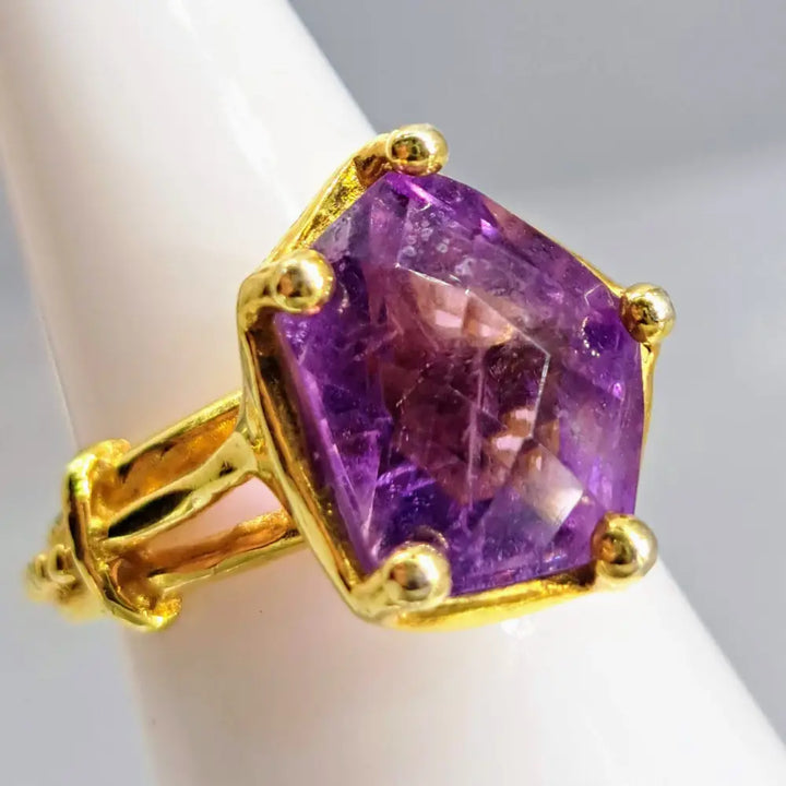 ?MY Fancy!’ Sz 7 Ring - Amethyst 18k Gold Sterling