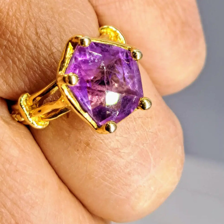 ?MY Fancy!’ Sz 7 Ring - Amethyst 18k Gold Sterling