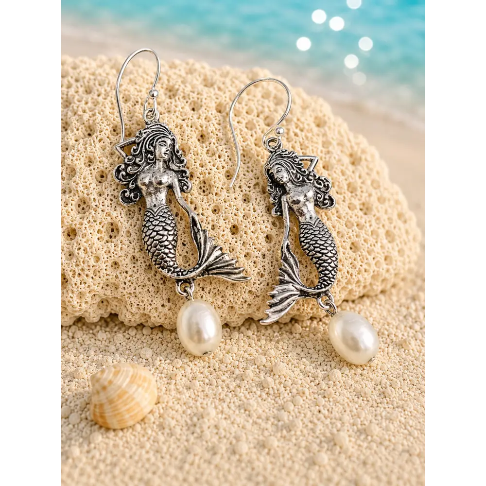 ?MY Fine Tail’ 1.25’’ Earrings - Sterling Pearl
