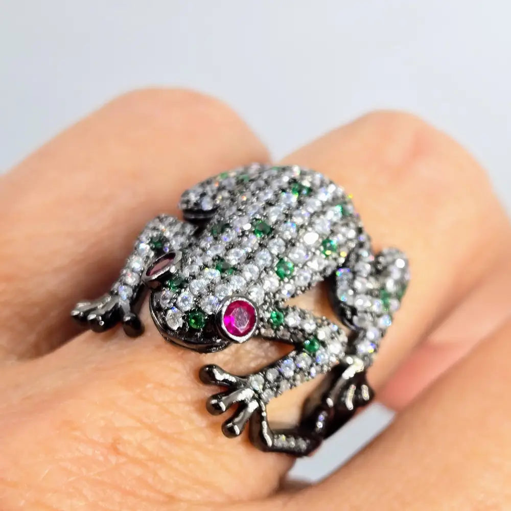 ?MY Prince’ Sz 8.5 Ring - Emerald Ruby Zircon Black Sterling
