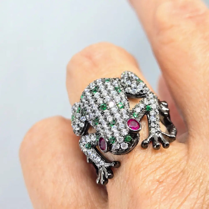 ?MY Prince’ Sz 8.5 Ring - Emerald Ruby Zircon Black Sterling