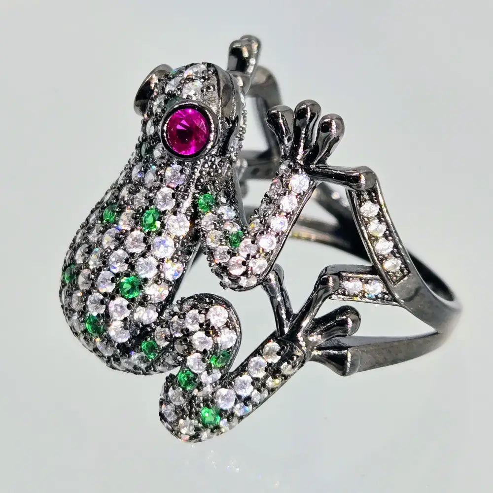 ?MY Prince’ Sz 8.5 Ring - Emerald Ruby Zircon Black Sterling