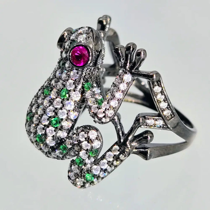 ?MY Prince’ Sz 8.5 Ring - Emerald Ruby Zircon Black Sterling