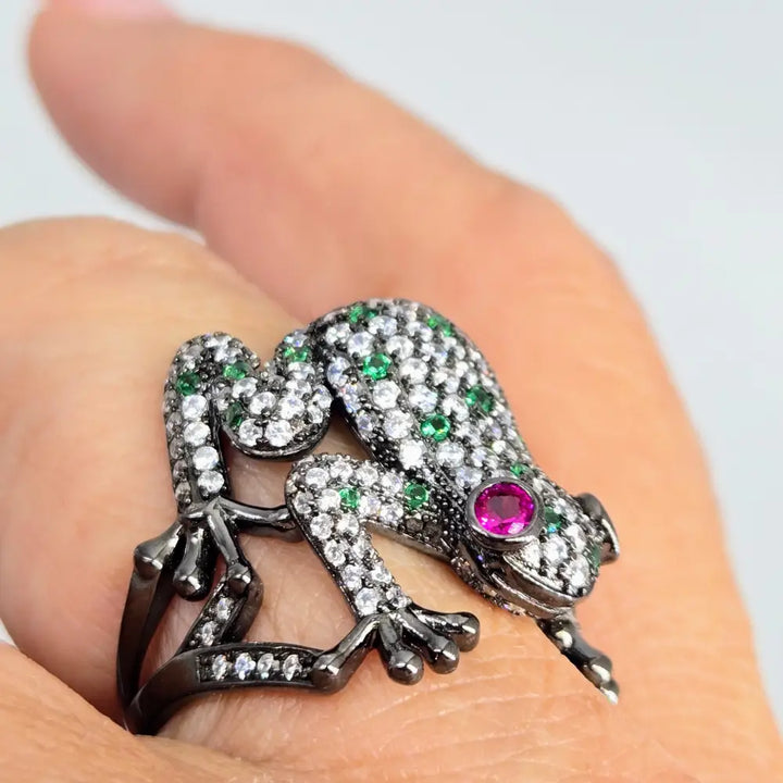 ?MY Prince’ Sz 8.5 Ring - Emerald Ruby Zircon Black Sterling