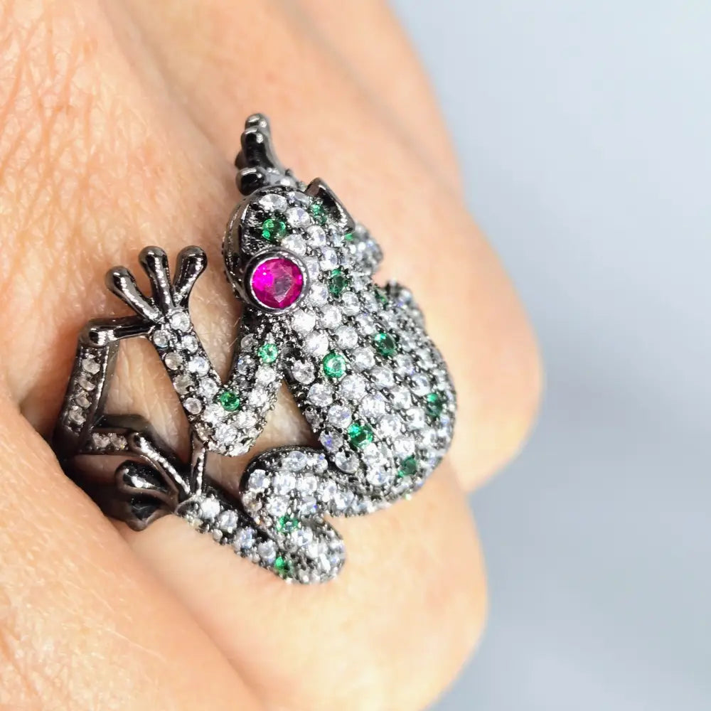 ?MY Prince’ Sz 8.5 Ring - Emerald Ruby Zircon Black Sterling