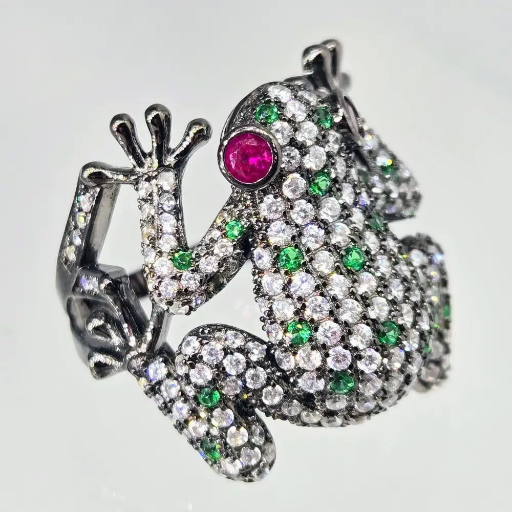 ?MY Prince’ Sz 8.5 Ring - Emerald Ruby Zircon Black Sterling