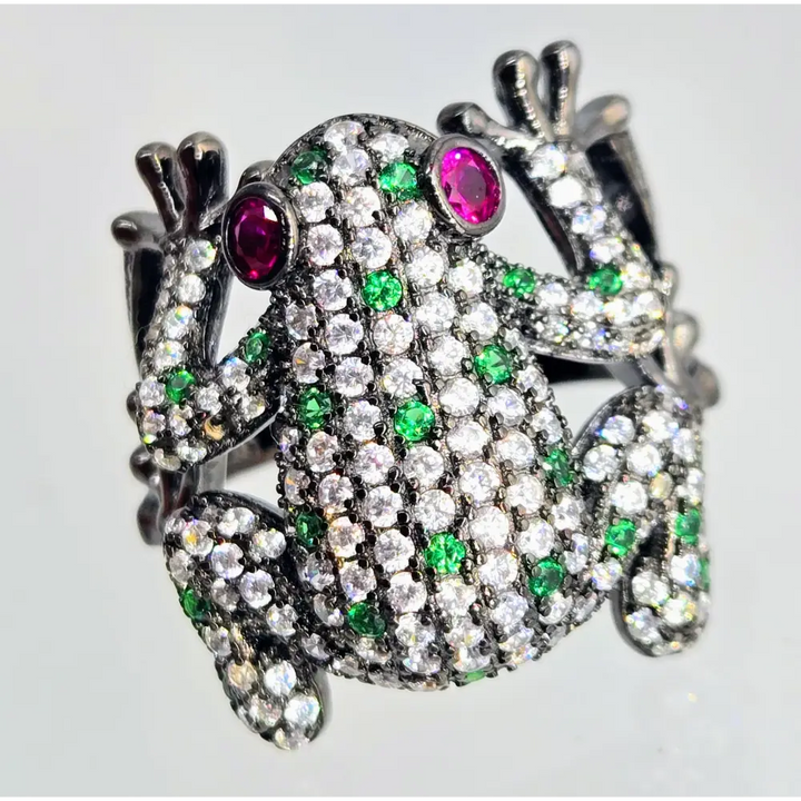?MY Prince’ Sz 8.5 Ring - Emerald Ruby Zircon Black Sterling