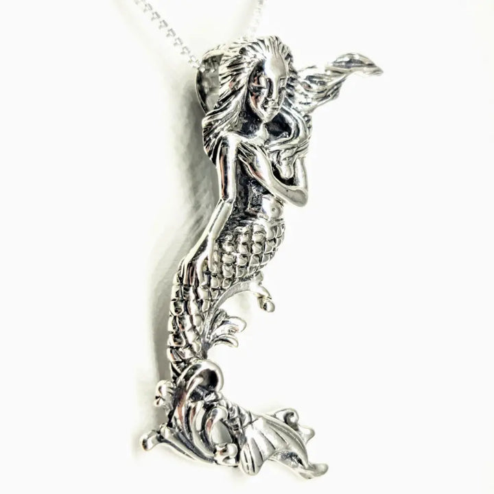 Outlet ?My Very Fine Tail’ 2’’ Pendant 18’’ Necklace - Sterling Mermaid