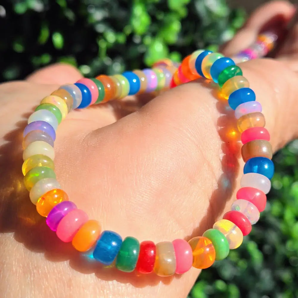 ?NEon Opal Candy’ 16’’ - 18’’ Necklace - Opals Gold Plated Brass Findings