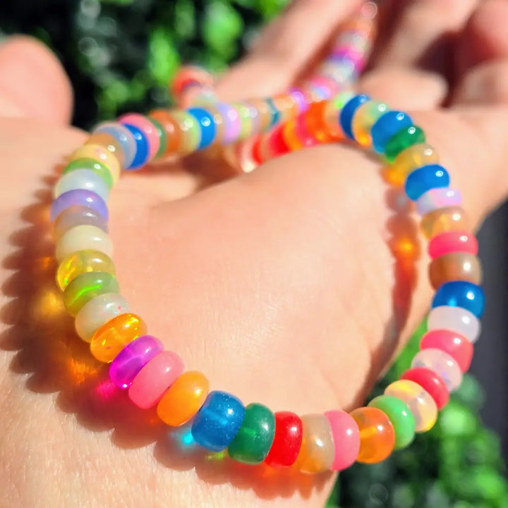 ?NEon Opal Candy’ 16’’ - 18’’ Necklace - Opals Gold Plated Brass Findings