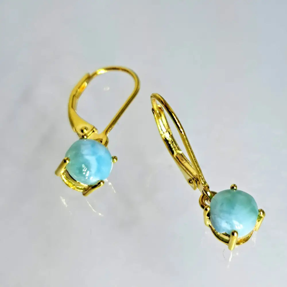 ?OCean’ 1’’ Earrings - Larimar Sterling or Gold