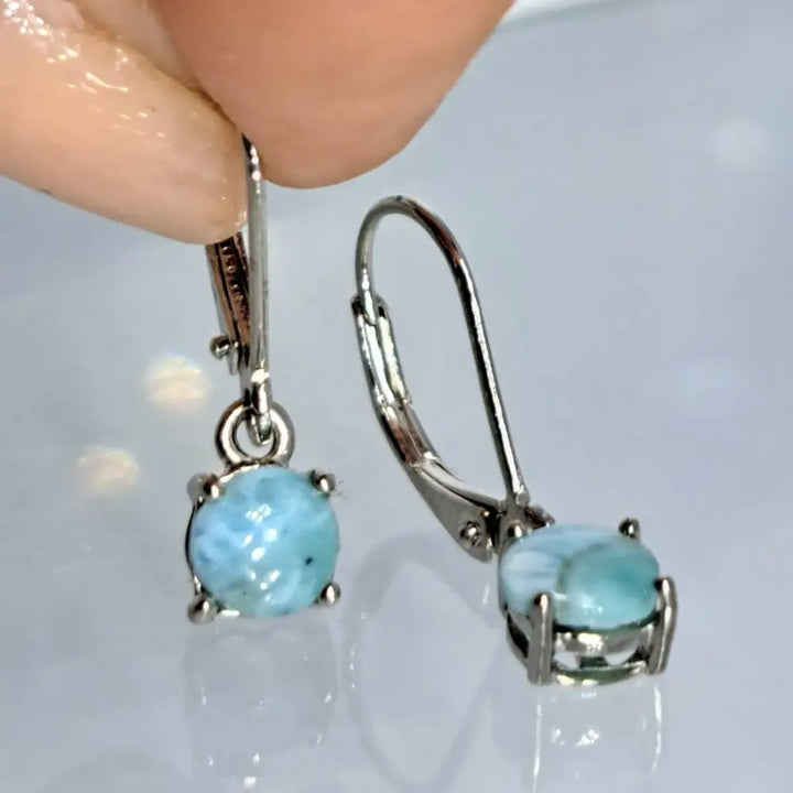 ?OCean’ 1’’ Earrings - Larimar Sterling or Gold