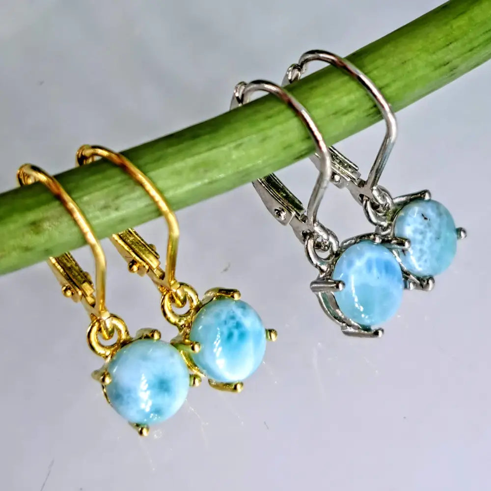 ?OCean’ 1’’ Earrings - Larimar Sterling or Gold