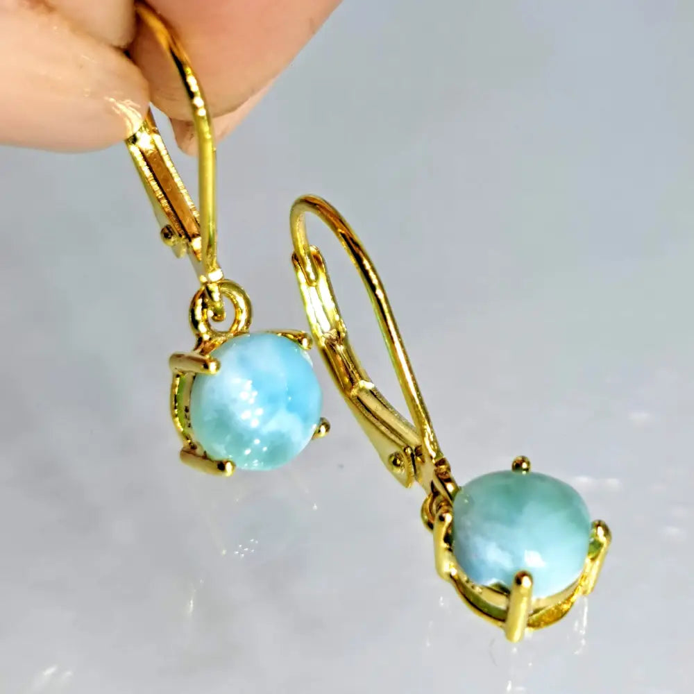 ?OCean’ 1’’ Earrings - Larimar Sterling or Gold