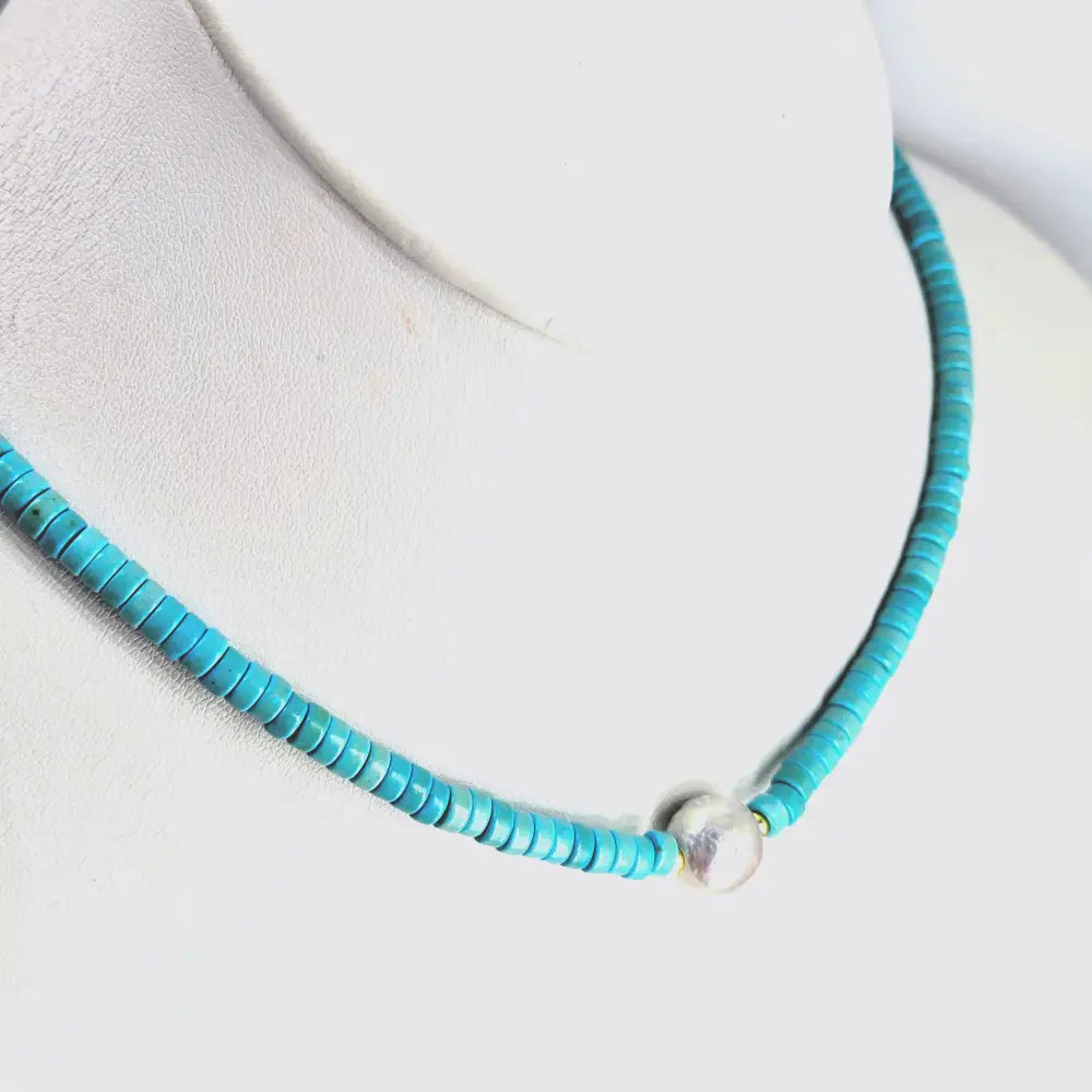 ?OCean-candy’ 18’’ Necklace - Turquoise Pearl Anti-tarnish Golden Findings