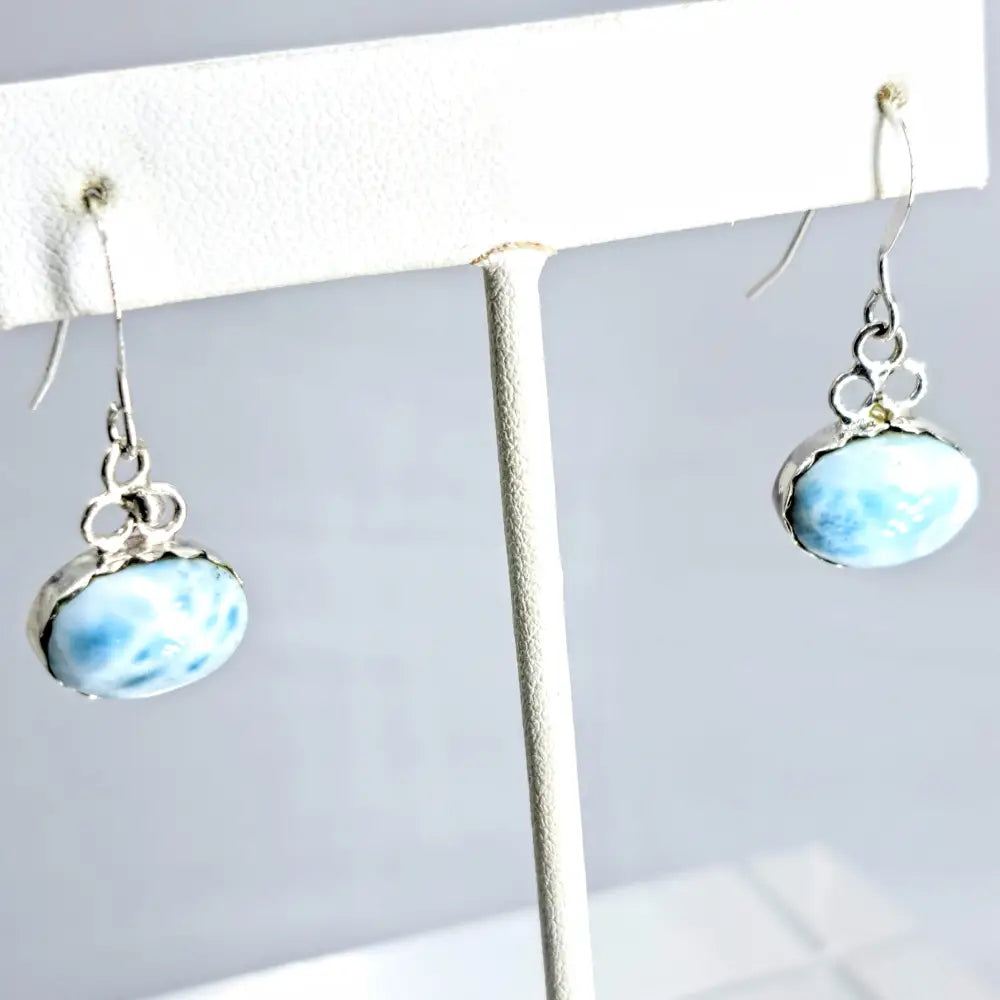 ?OCean Danglers’ 1’’ Earrings - Larimar Sterling