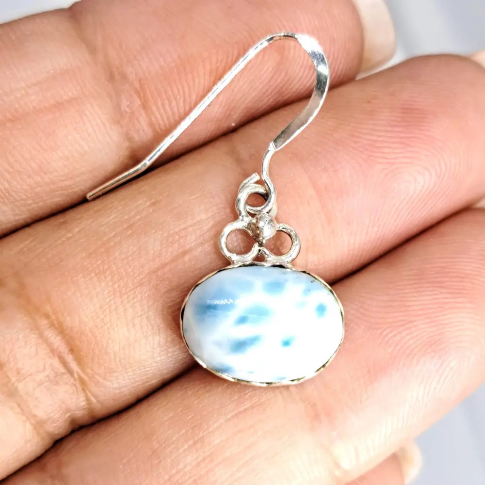 ?OCean Danglers’ 1’’ Earrings - Larimar Sterling
