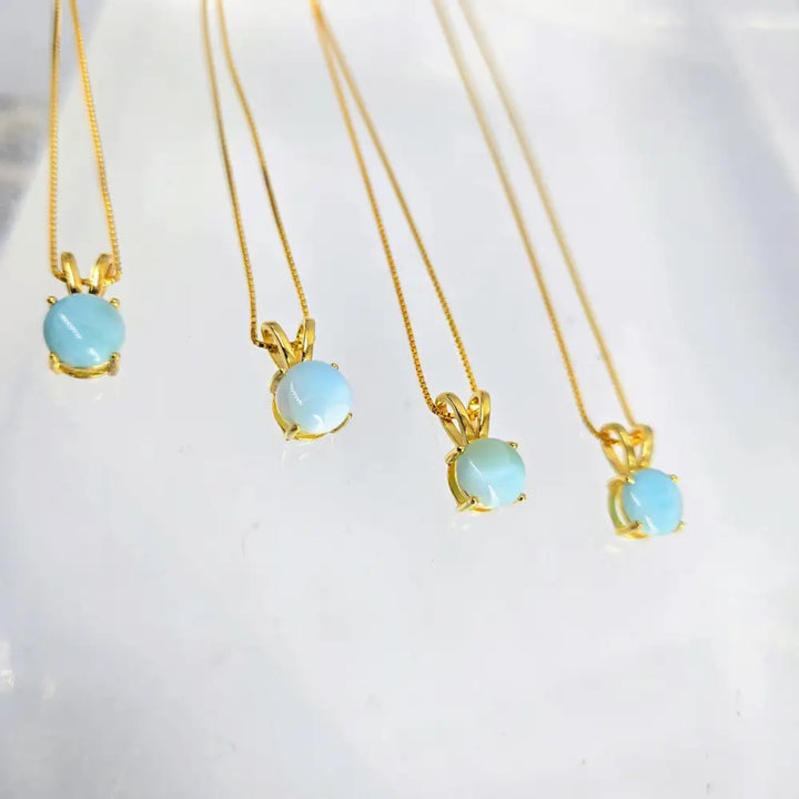 ?OCean Drop’ Larimar Pendant Necklace 18k Gold Over Sterling - Key West Local Luxe