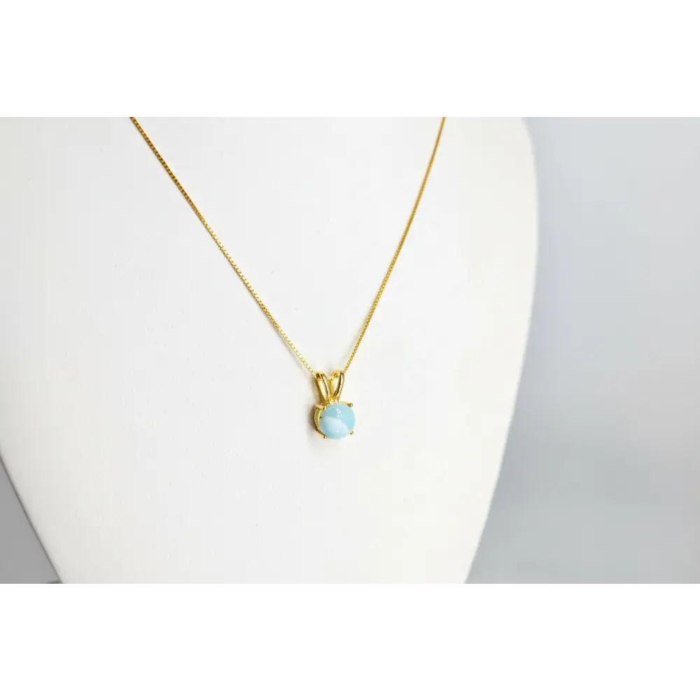 ?OCean Drop’ Larimar Pendant Necklace 18k Gold Over Sterling - Key West Local Luxe