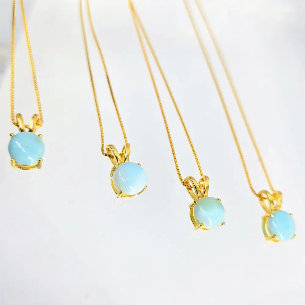 ?OCean Drop’pendant Necklace - Larimar 18k Gold Over Sterling - Key West Local Luxe