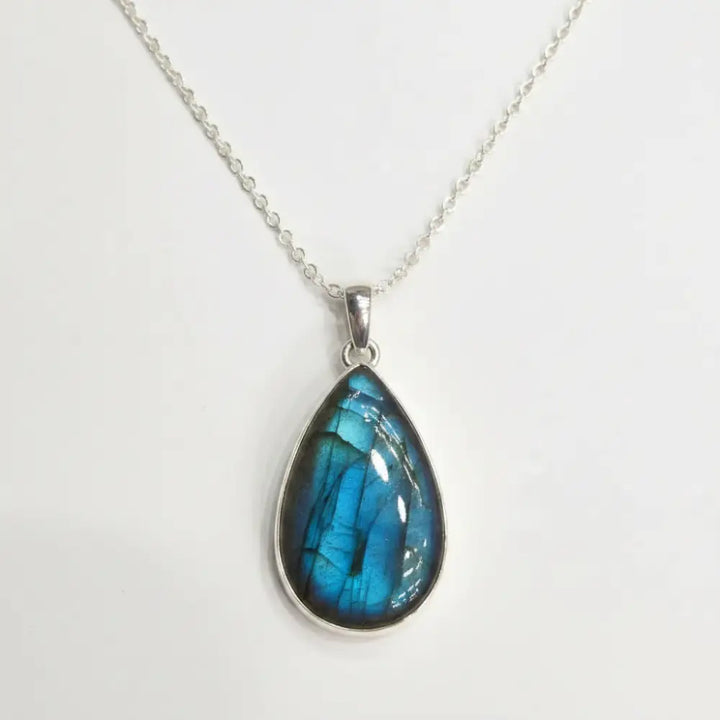 ?OCean Flame’ Pendant Necklace - Labradorite Sterling