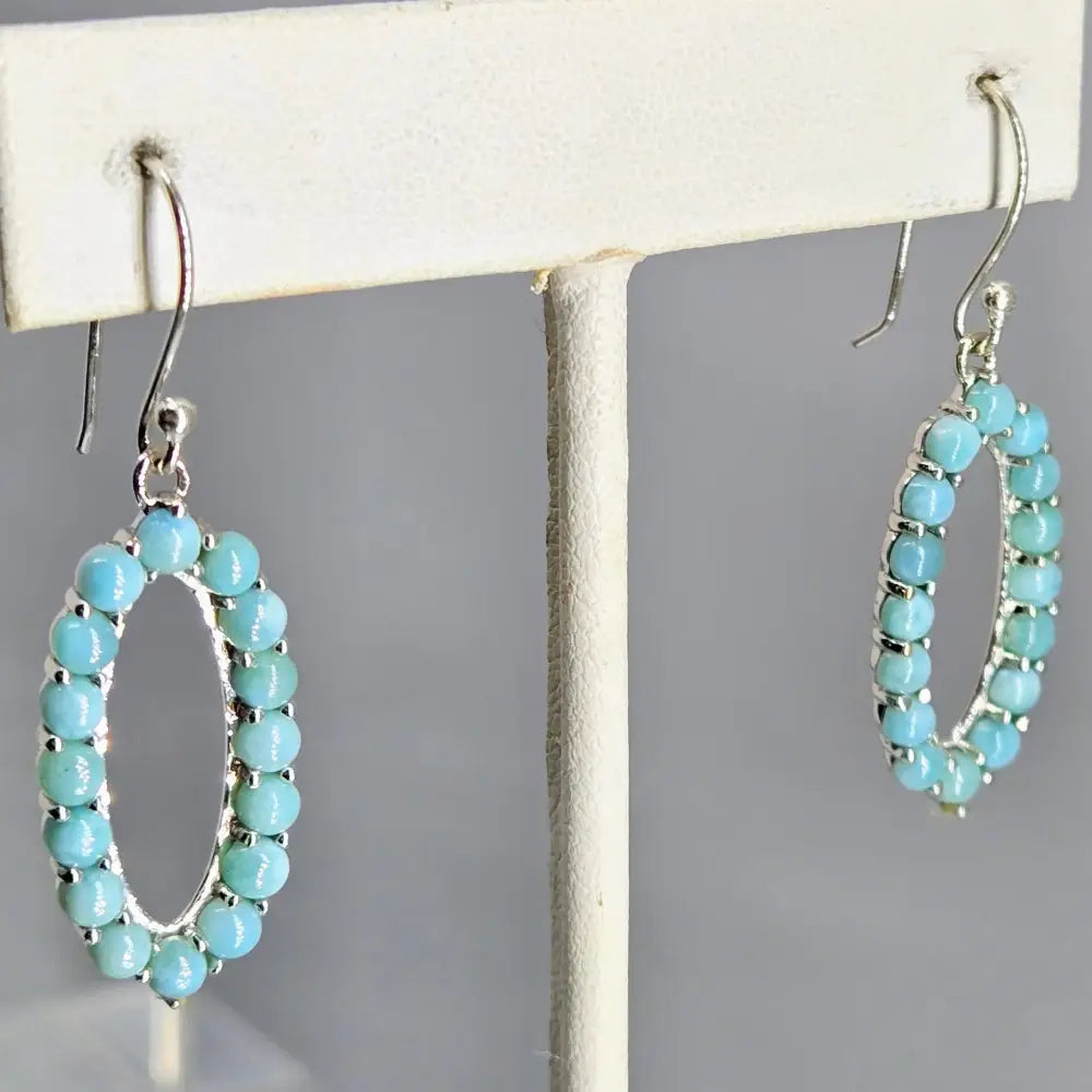 ?OCean Girlie’ 1.75’’ Earrings - Larimar Sterling