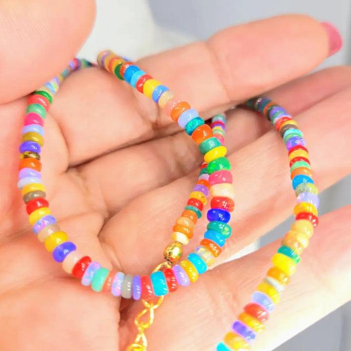 ?OPal Candy’ 16’’ - 18’’ Necklace - Opals Gold Plated Brass Findings
