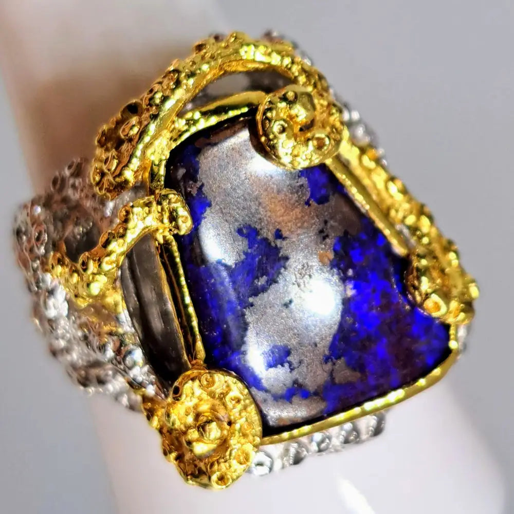 ?OPalotopus’ Sz 8 Ring - Opal Sterling 18k Gold