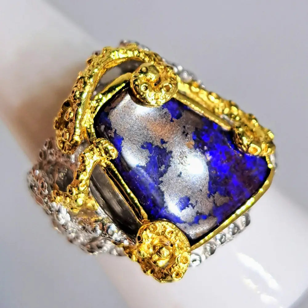 ?OPalotopus’ Sz 8 Ring - Opal Sterling 18k Gold