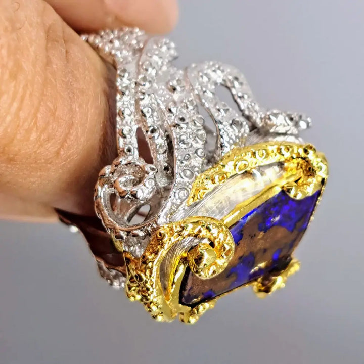 ?OPalotopus’ Sz 8 Ring - Opal Sterling 18k Gold