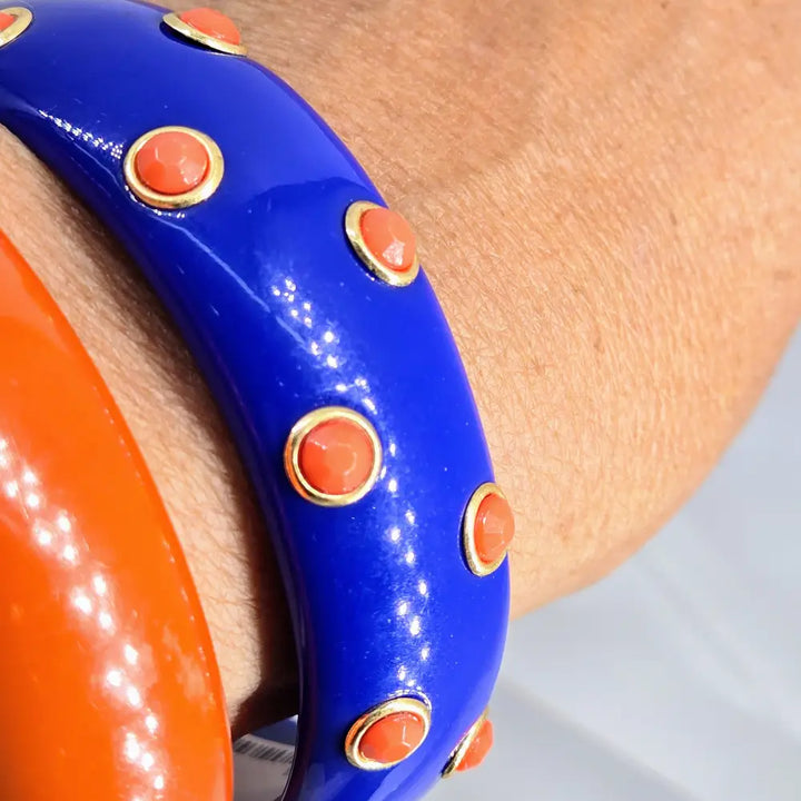 ?ORangina Queena’ 2.5’’ Bracelet - Resin Jeweler’s Brass