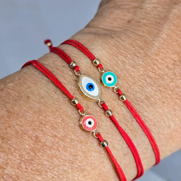Outlet ?Good Vibes!’ Adj. Sz Bracelets - (many Styles!) 14k Gold Enamel Poly-silk - Pendant