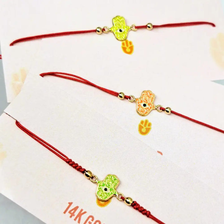 Outlet ?Good Vibes!’ Adj. Sz Bracelets - (many Styles!) 14k Gold Enamel Poly-silk - Pendant