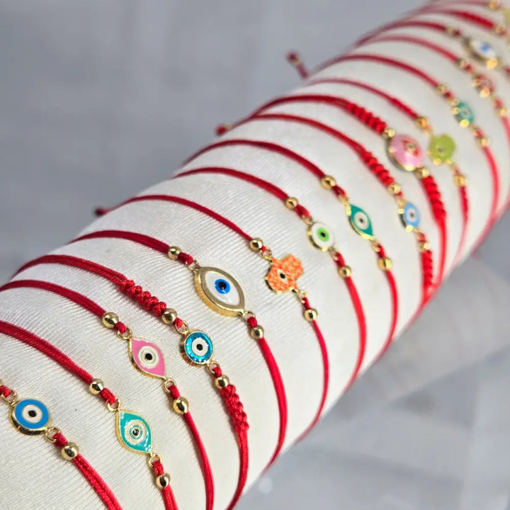 Outlet ?Good Vibes!’ Adj. Sz Bracelets - (many Styles!) 14k Gold Enamel Poly-silk - Pendant