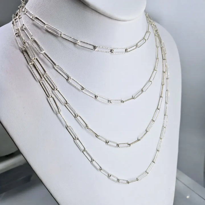 ?PAperclip Chain’ 4mm Necklace - Sterling - Pendant