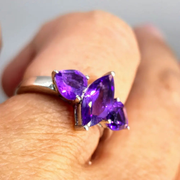 ?PAssionate About Purple’ Sz 7 Ring - Amethyst Sterling Silver Anti-tarnish - Key West Local Luxe