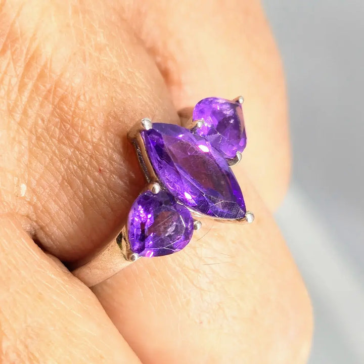 ?PAssionate About Purple’ Sz 7 Ring - Amethyst Sterling Silver Anti-tarnish - Key West Local Luxe