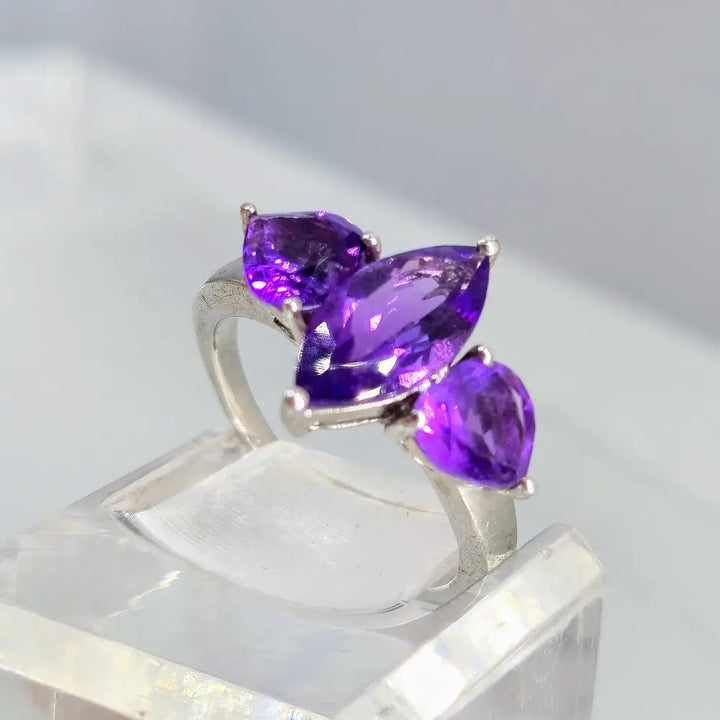 ?PAssionate About Purple’ Sz 7 Ring - Amethyst Sterling Silver Anti-tarnish - Key West Local Luxe