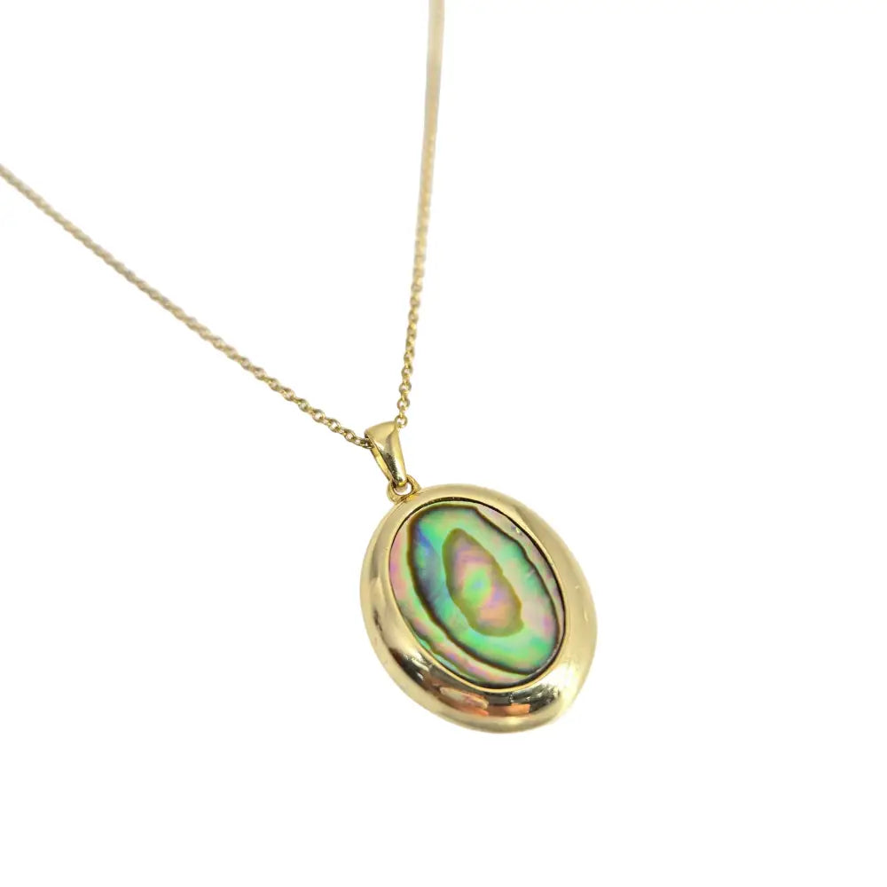 ?PAua Full’ Pendant Necklace - Paua Shell 18k Gold Over Sterling - Key West Local Luxe