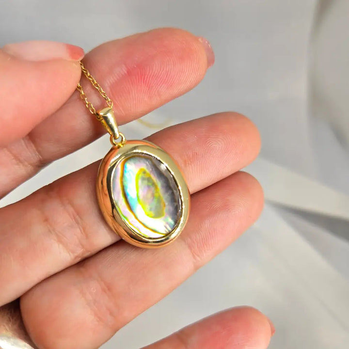 ?PAua Full’ Pendant Necklace - Paua Shell 18k Gold Over Sterling - Key West Local Luxe