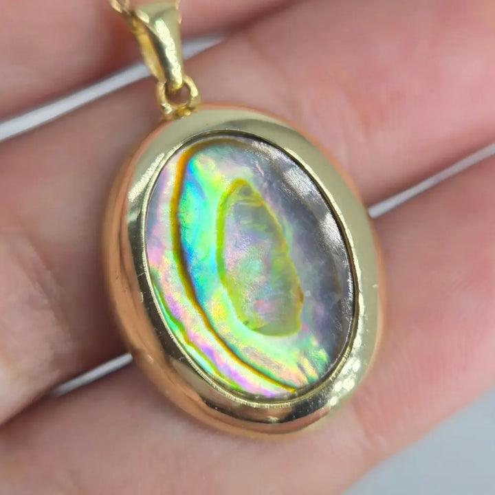 ?PAua Full’ Pendant Necklace - Paua Shell 18k Gold Over Sterling - Key West Local Luxe
