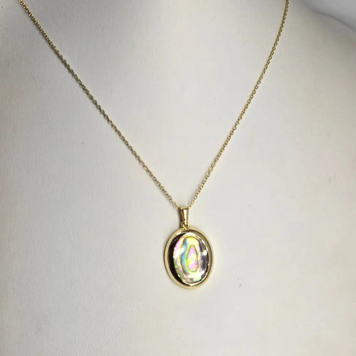 ?PAua Full’ Pendant Necklace - Paua Shell 18k Gold Over Sterling - Key West Local Luxe